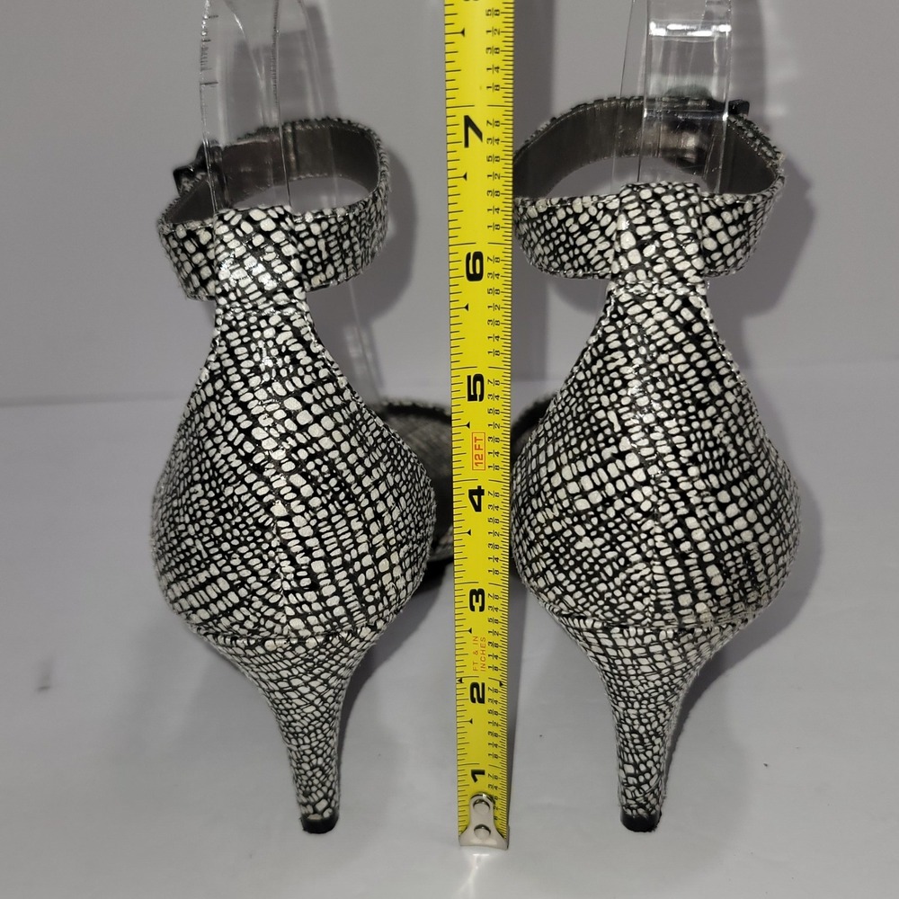 Kelly & Katie Black & White Strappy Heels 8.5 Wedding Guest Cocktail Office Chic - Picture 7 of 11